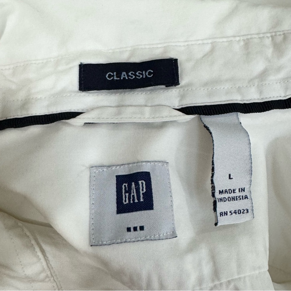 GAP Classic White Boyfriend Fit Button Up Shirt Women’s L (Unisex) - Picture 4 of 11